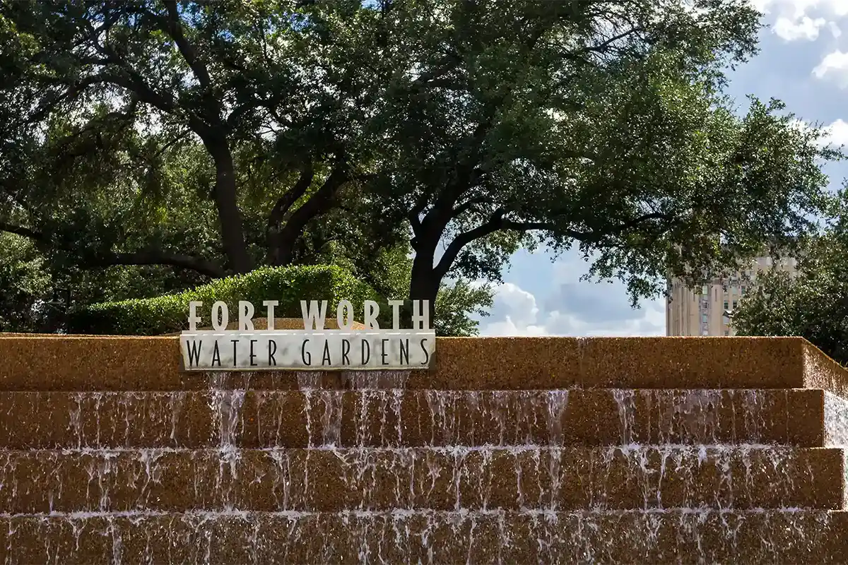 Fort Worth Water Gardens Texas Urban Park Fountain Downtown Attraction DFW Homes For Sale